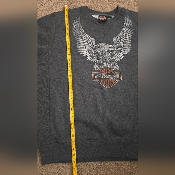 Harley Davidson Eagle Men Gray Crewneck Pullover Salem Oregon Size Large - Picture 5 of 7